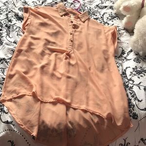 Peach silky top